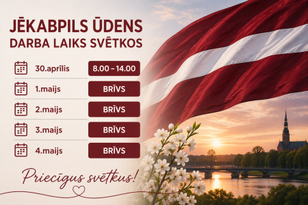 Jēkabpils ūdens darba laiks svētkos