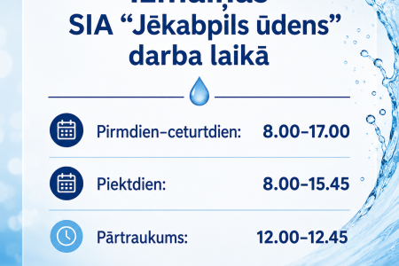 Izmaiņas SIA Jēkabpils ūdens darba laikā