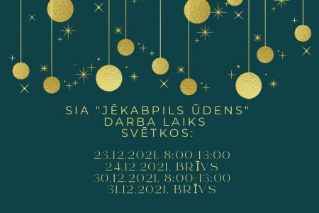 Jēkabpils ūdens darba laiks svētkos