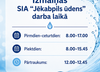 Izmaiņas SIA Jēkabpils ūdens darba laikā
